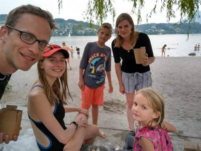 Take out on the beach at Lake Lucerne.