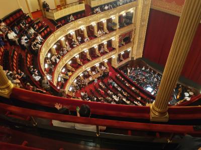 Inside the National Theatre.