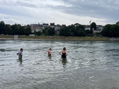 Getting ready to float down the Rhine.